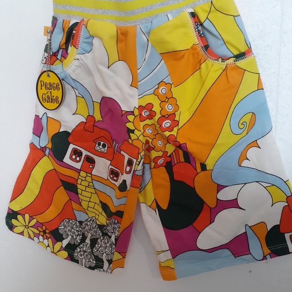 Peace of Cake Retro 1970s Girl's Long Shorts New - Picture 3 of 3